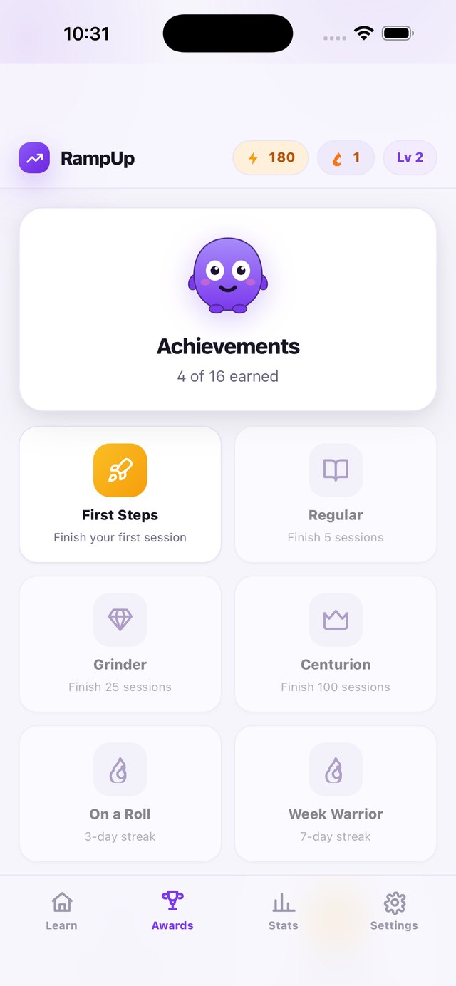 Achievements shelf